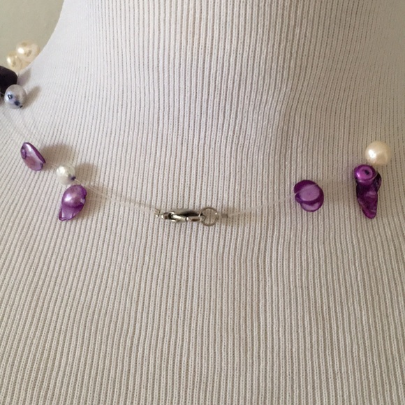 Purple 3 strand freshwater pearl illusion n… - Picture 3 of 3